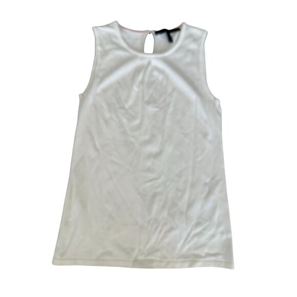 WHITE HOUSE BLACK MARKET WHBM Ivory Crewneck Tank Top Size XS - Picture 5 of 6